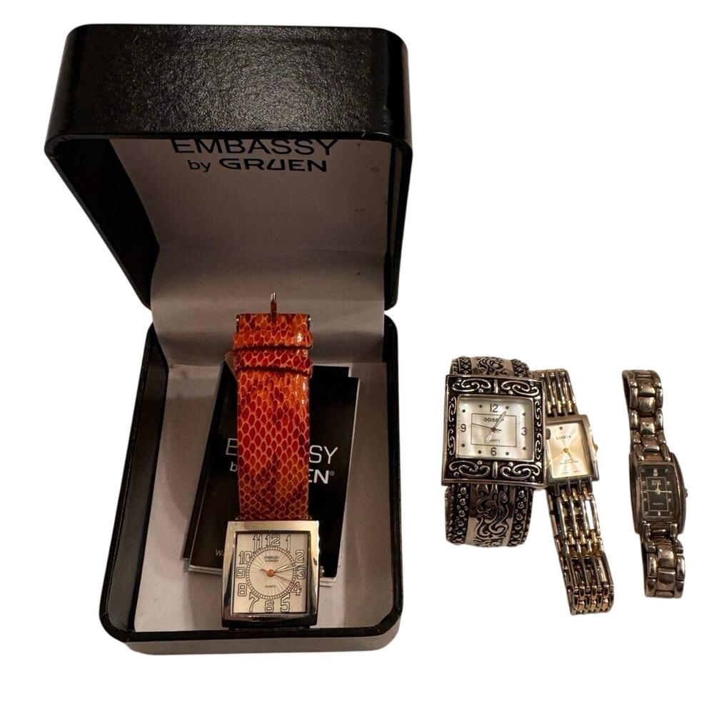 Lot of 4 Women's Watches For Parts/Need Batteries Untested Geneva Bill Blass